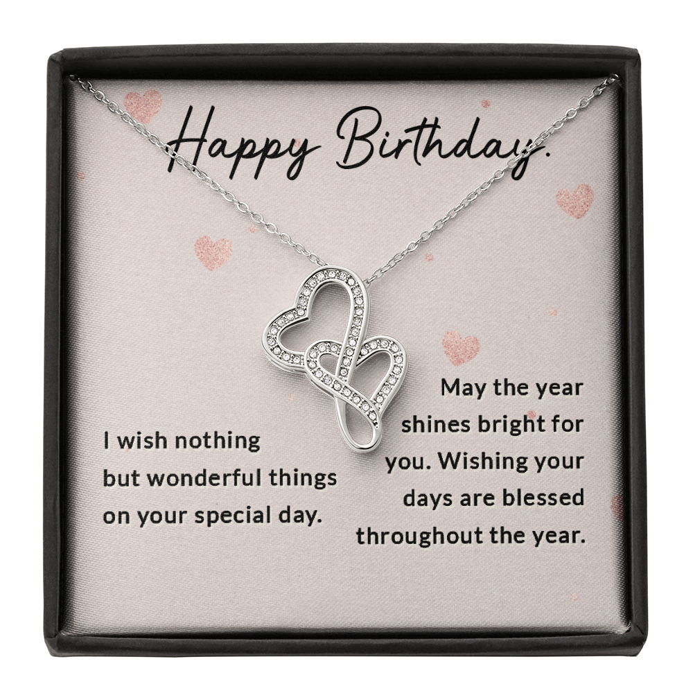 Happy Birthday - Heart-to-Heart Pendant Necklace