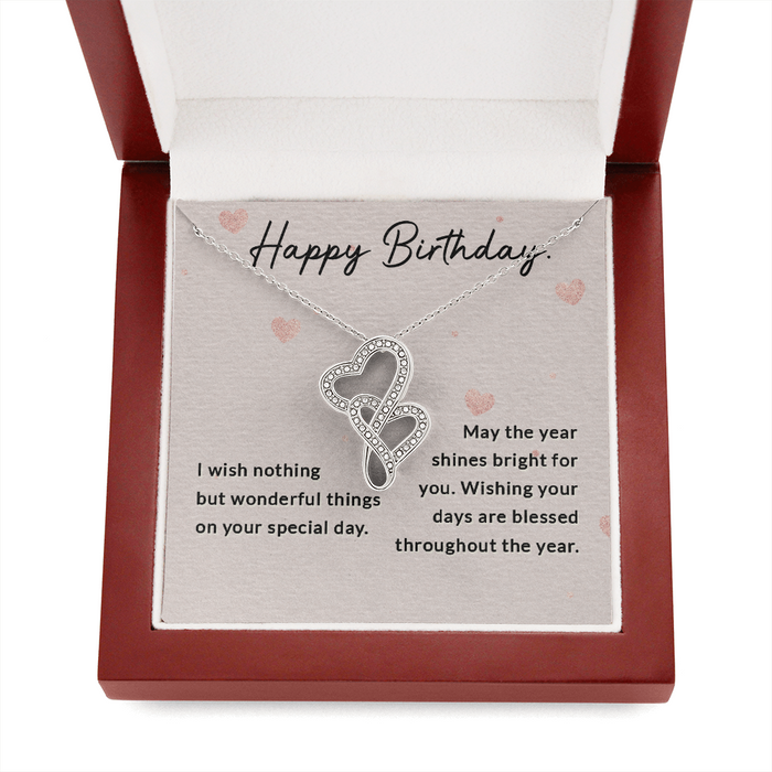 Happy Birthday - Heart-to-Heart Pendant Necklace
