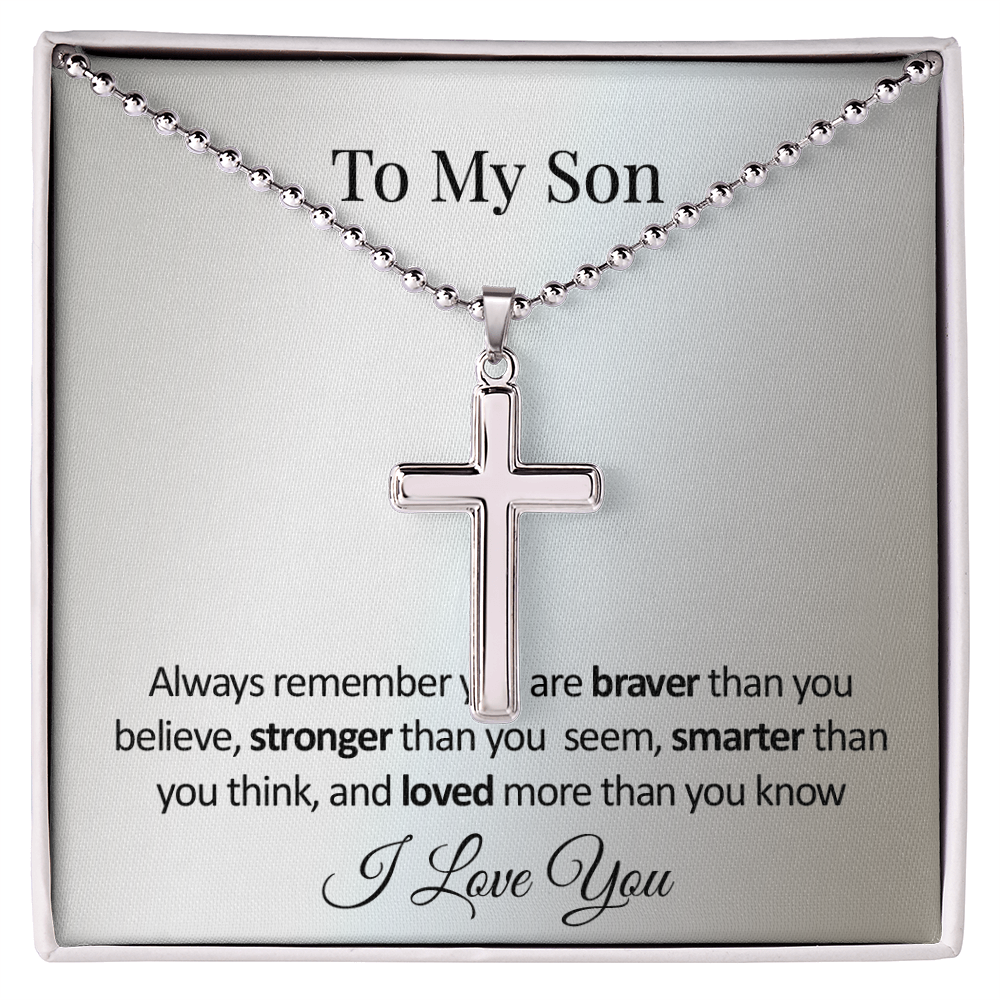 To My Son - Artisan Cross Necklace