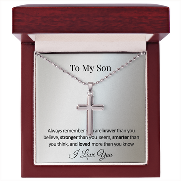 To My Son - Artisan Cross Necklace
