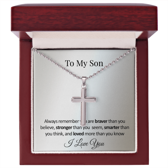 To My Son - Artisan Cross Necklace