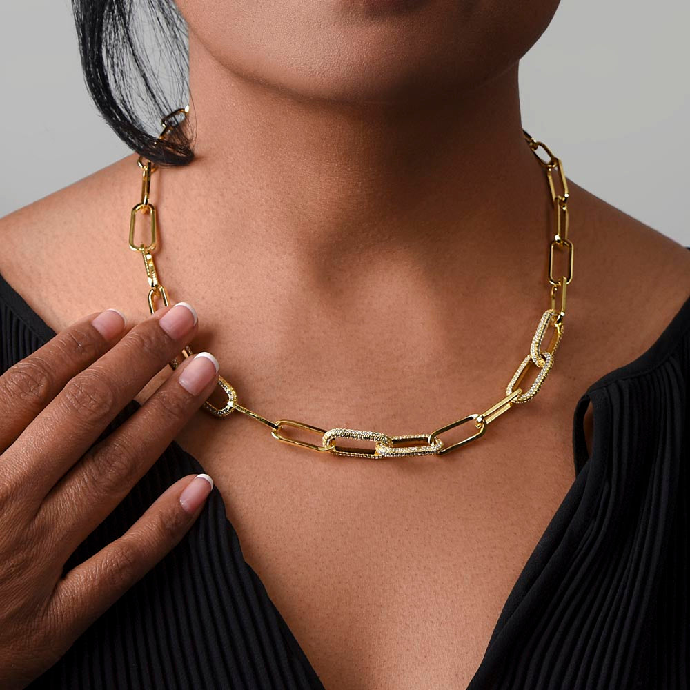 To My Husband - CZ Paperclip Chain Necklace