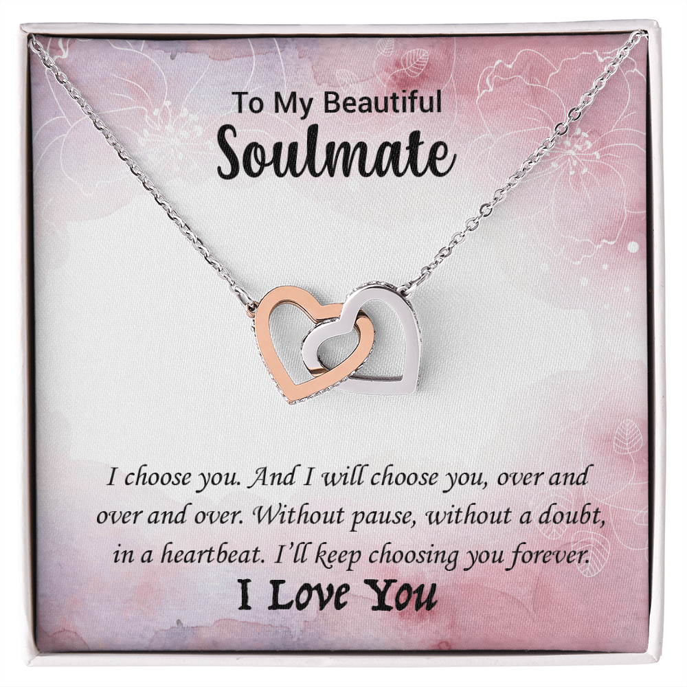 To My Soulmate - Interlocking Hearts Necklace
