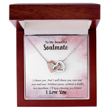 To My Soulmate - Interlocking Hearts Necklace