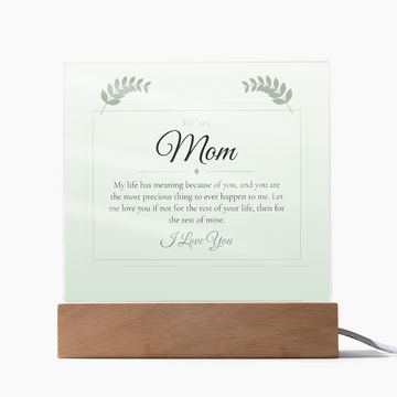 To My Mom - Acrylic Square Plaque with LED Light