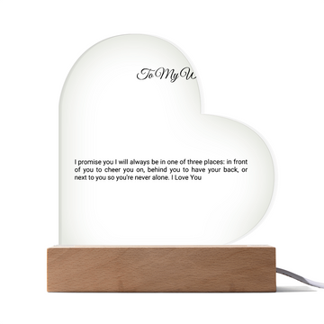 To My Wife - Acrylic Heart Plaque with LED Light