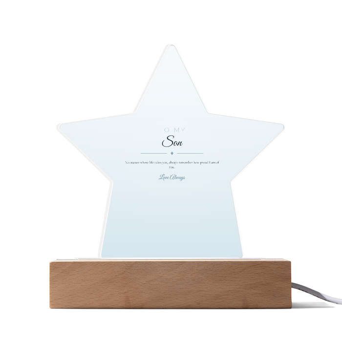 To My Son - Acrylic Star Plaque with LED Light